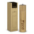 A bamboo pepper mill with a wooden finish and a silver top, displayed in a natural cardboard box.