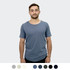 A man wearing a blue TRENDSWEAR Carmen men's T-shirt, available in multiple colours.