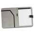 A grey Hartford Portfolio featuring a notepad and a pocket for documents, with a black accent and logo.