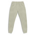 A pair of light green unisex sweatpants with an elasticated waistband and drawstring, featuring pockets and a logo.