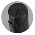A black rechargeable torch with a charging port on the top and a strap for easy carrying.