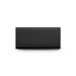 A black recycled long wallet with a sleek, fold-over design and a logo.