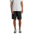 Active training shorts in black, featuring a logo, styled with a grey T-shirt and grey trainers.