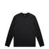 A black long-sleeve active T-shirt with a round neckline and a branding logo.