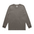 A long-sleeve T-shirt in a faded olive green hue, featuring a simple design and a logo.