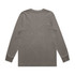 A long-sleeve t-shirt in a faded olive green shade, featuring a plain back and long sleeves.