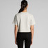 A cropped, faded tee in light grey, displayed from the back, with a plain design and short sleeves.