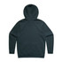 A dark green hoodie with a spacious hood, featuring a plain back and long sleeves.
