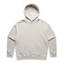 A light grey hoodie with a front pocket and a hood. It features a logo on the design.