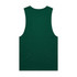 A green singlet tank top with a simple design and a logo on the back.