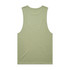 A light green singlet tank top with a simple design and a logo on the back.