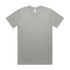 A light grey organic t-shirt with a rounded neckline and short sleeves, featuring a branding label.