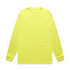 A long-sleeve t-shirt in bright yellow, featuring a simple design and cuffs at the sleeves. Includes a logo.