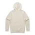 A cream-coloured hoodie with a hood and long sleeves, featuring a back view and a subtle branding logo.