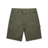 Utility shorts in olive green with a logo, featuring pockets and a classic fit. Suitable for casual wear.