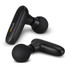 A compact handheld massager in black, featuring a rounded head and a curved handle. Includes a logo.