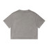 A grey heavy crop top with a relaxed fit and a slight stone wash finish, featuring a logo.