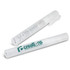 A white hand sanitiser stick with a spray nozzle. The stick has a logo and instructions printed on it.