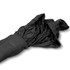A black outdoor hammock neatly packed in a carrying bag, featuring a zippered closure and a textured fabric.