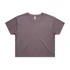 A cropped tee in a muted purple colour, featuring a relaxed fit and rounded neckline. It has a logo tag.