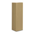A plain brown cardboard box, upright and unmarked, with a rectangular shape.