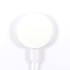 A circular, magnetic wireless charger with a white surface and a white cable attached.