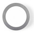 A sleek, circular aluminium wireless charger with a smooth surface, designed for fast charging of compatible devices.