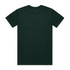 A dark green T-shirt displayed on a plain background, featuring a simple design without visible logos.