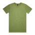 A green t-shirt with a classic crew neckline and short sleeves, featuring a logo on the inside tag.