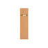 A brown kraft box containing wooden stationery items, featuring a cut-out window to view the contents.