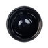 A reusable coffee cup in solid black with a smooth interior and a simple design, featuring a logo.