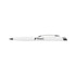 A Stingray Pen in white with a silver clip, featuring a logo on the barrel.