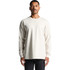 A long-sleeve t-shirt in a creamy beige colour with a logo on the front.