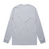 A grey long-sleeve t-shirt with a plain back and fitted cuffs, featuring a logo.