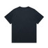 A navy blue heavyweight t-shirt, featuring a plain back and short sleeves. It includes a logo on the front.