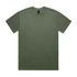 A heavy olive green T-shirt with a classic crew neck and short sleeves. Features a label inside.