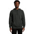 A dark green hoodie with a front pocket and a hood, featuring a logo on the chest.