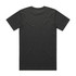 A black t-shirt featuring a plain back design and a small logo at the neck area.