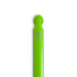 A green gel ink pen with a rounded tip and a logo on its side.