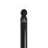 A black gel ink pen with a smooth barrel and a recycling symbol on the side. It features a branding logo.