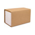 A eco-friendly lunch box in muted pink, packaged in a brown cardboard box. It includes a phone holder lid.