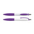 A set of two Mac Pens featuring a sleek design with a white body and textured purple grips.