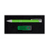 A green pen and a black USB flash drive are presented in a dark velvet box, featuring a branded logo.