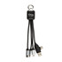 A Kinetic Square Glow Cable with multiple attachments in black, featuring a logo and a keychain loop.
