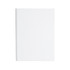 A plain white notebook with a smooth cover, featuring rounded edges and no visible branding.