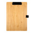 A bamboo A4 clipboard with a black clip, featuring a natural wood grain finish.