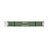 A foldable camp light in green with attachment straps and a charging cable, featuring a logo.