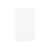 A white solid-state power bank with rounded edges and a simple design, featuring a logo on the surface.
