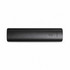 A black 5,000mAh power bank with a simple design and an indicator light. It features a logo.