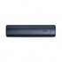 A dark blue power bank with a sleek design and four indicator lights. It has a simple, modern style.